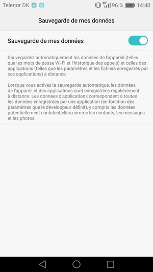 Sélectionnez le bouton Retour
