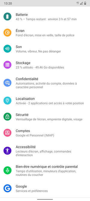 Faites défiler et sélectionnez Sécurité
