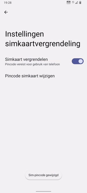 Uw Sim-pincode is gewijzigd