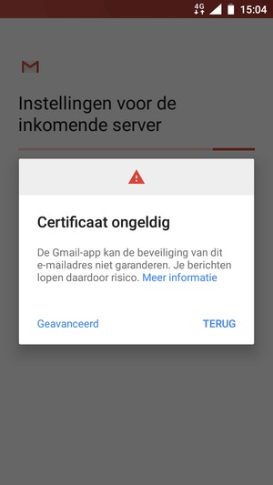Selecteer TERUG