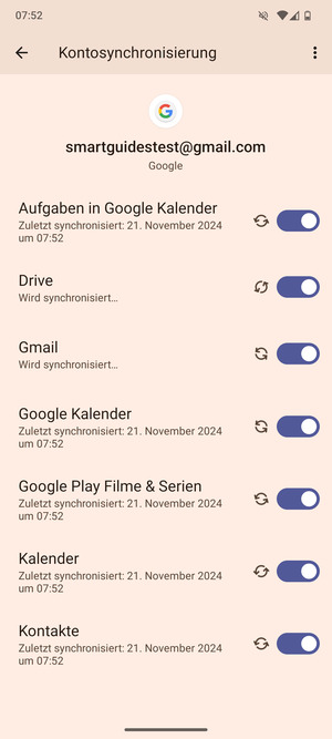 Ihre Kontakte von Google werden nun auf Ihr Handy synchronisiert