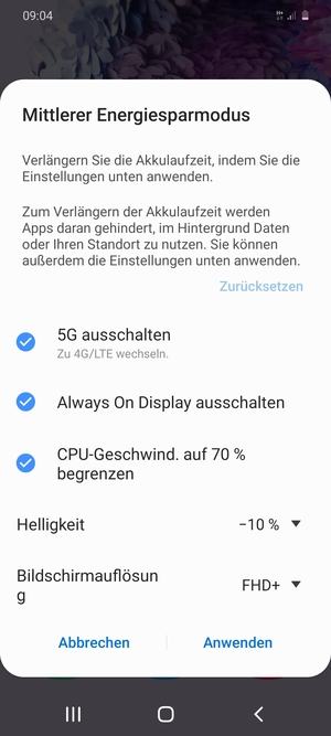 Wählen Sie Anwenden