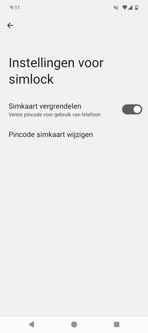 Selecteer Pincode simkaart wijzigen