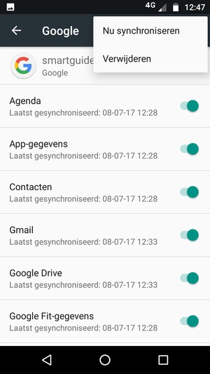 Selecteer Nu synchroniseren