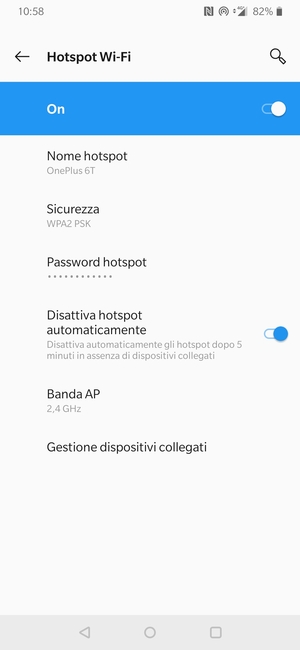 Il telefono è ora pronto per essere usato come modem
