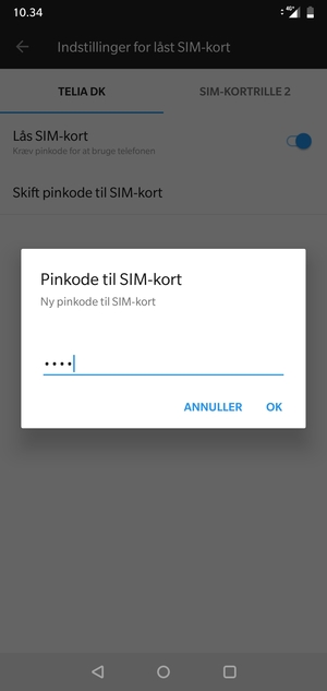 Indtast din Nye pinkode til SIM-kort og vælg OK