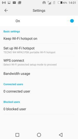 Your phone is now set up for use as a modem