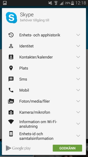 Välj GODKÄNN