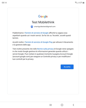 Seleziona Accetto