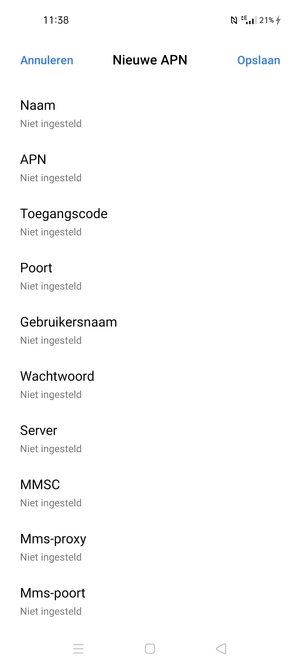 Voer internetgegevens in