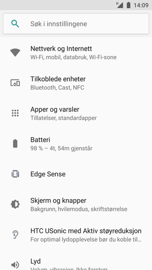 Velg Nettverk og Internett