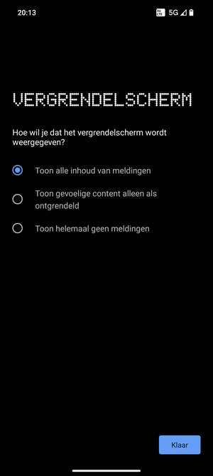 Selecteer uw voorkeursoptie en selecteer Klaar