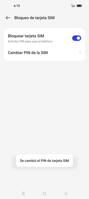 Su PIN de tarjeta SIM ha sido cambiado