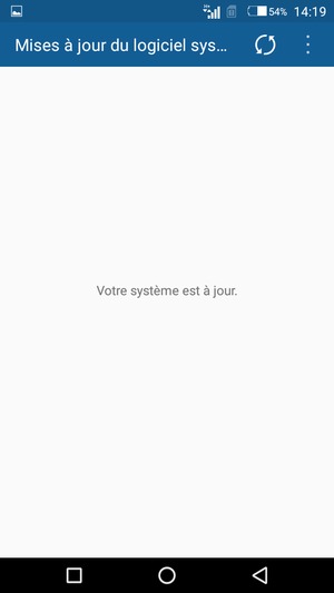 Si votre téléphone est à jour, vous verrez l'écran suivant