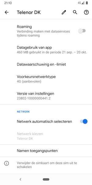 Schakel Netwerk automatisch selecteren uit