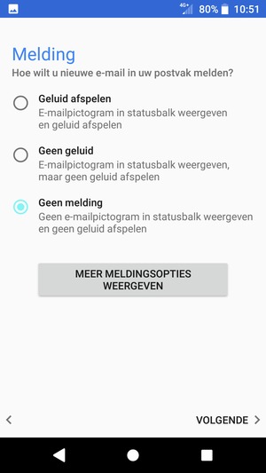 Selecteer uw voorkeursoptie en selecteer VOLGENDE