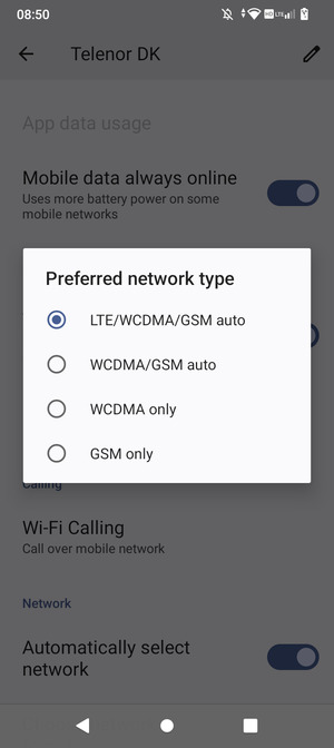 Select your preferred option