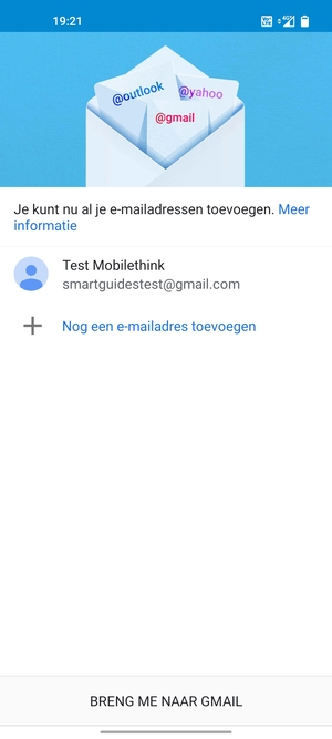 Selecteer BRENG ME NAAR GMAIL