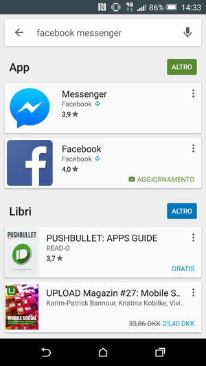 Seleziona l'applicazione
