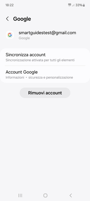 Seleziona Sincronizza account