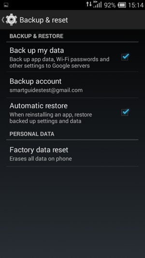 Select Backup account