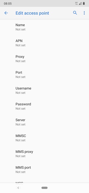 Enter MMS information