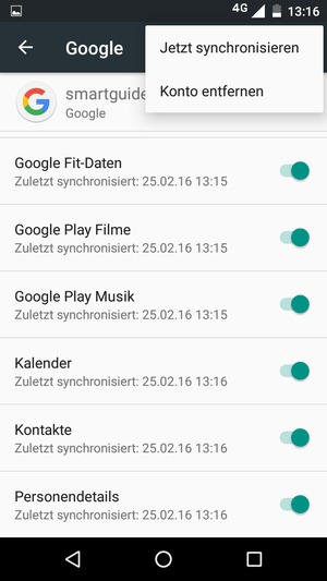 Wählen Sie Jetzt synchronisieren