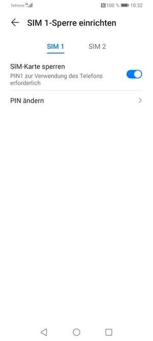 Wählen Sie SIM 1 oder SIM 2 und wählen Sie PIN ändern