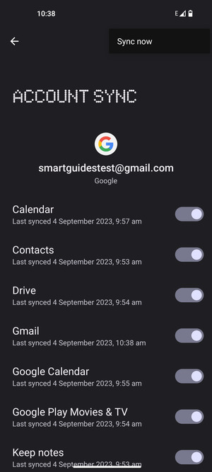 Select Sync now