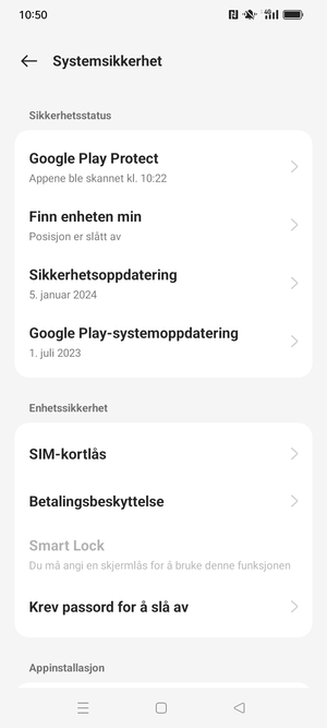 Velg  SIM-kortlås