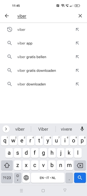 Voer de app-naam in en selecteer Zoeken