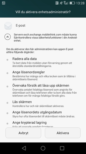 Välj Aktivera