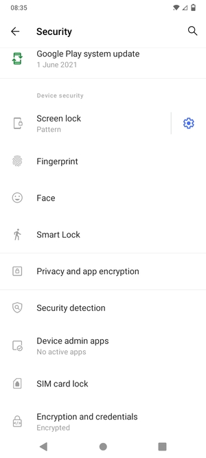 Scroll to and select SIM card lock