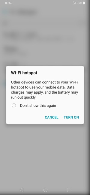 Select TURN ON