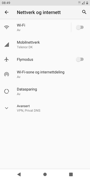Velg Wi-Fi-sone og internettdeling