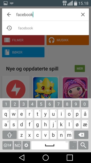 Skriv inn applikasjonsnavnet og velg Søk