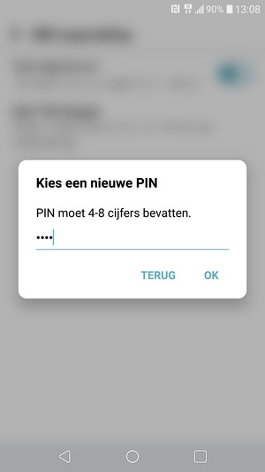 Voer uw Nieuwe pincode in en selecteer OK