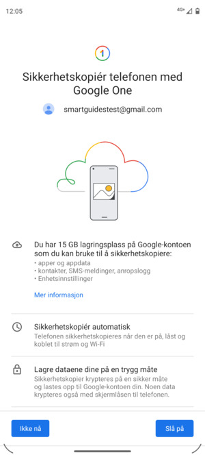 Velg Slå på