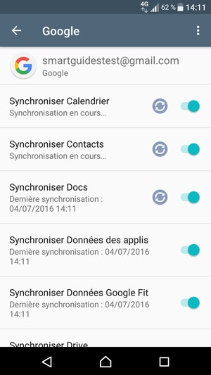 Vos informations seront synchronisées