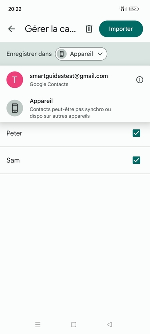 Sélectionnez votre compte Google