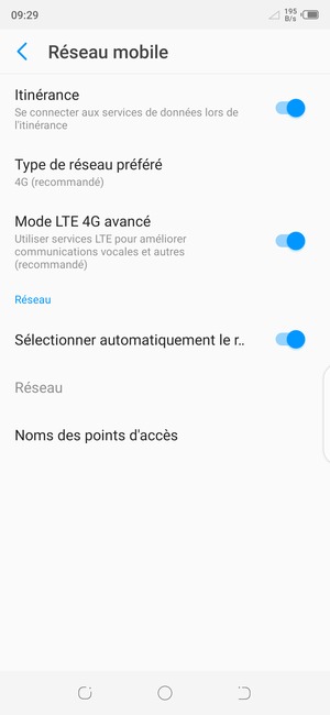 Activer ou désactiver Itinérance