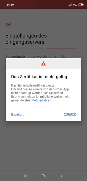 Wählen Sie ZURÜCK