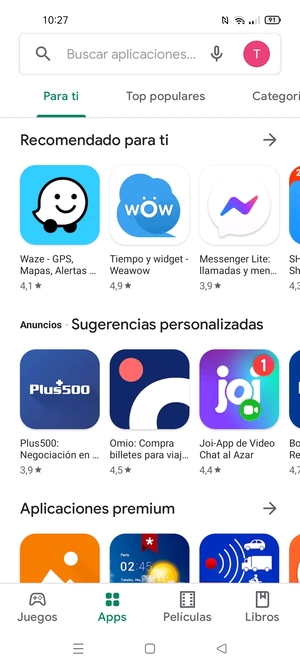 Seleccione la barra de Búsqueda