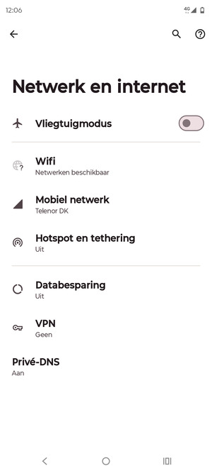 Selecteer Mobiel netwerk