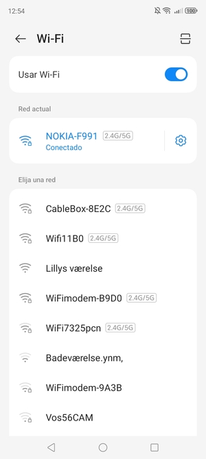 Ahora está conectado a la red Wi-Fi