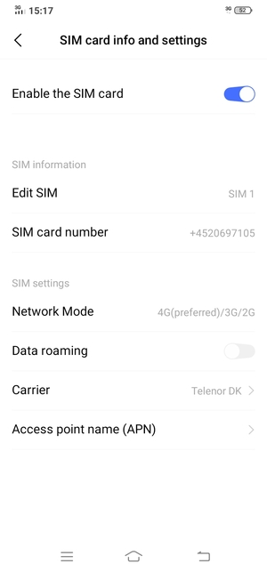 To change network if network problems occur, select Carrier
