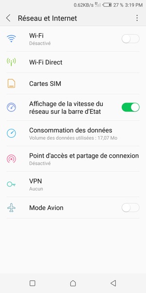 Sélectionnez Cartes SIM