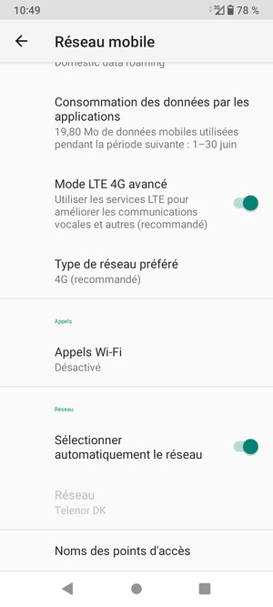 Sélectionnez Noms des points d'accès