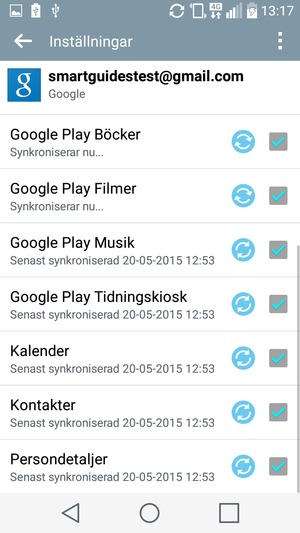 Dina kontakter från Google kommer nu att synkroniseras med din telefon