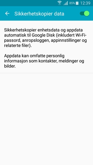 Velg tilbake-knappen